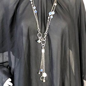 Ladies BLUE Stone Silver Tone CHICO'S Necklace